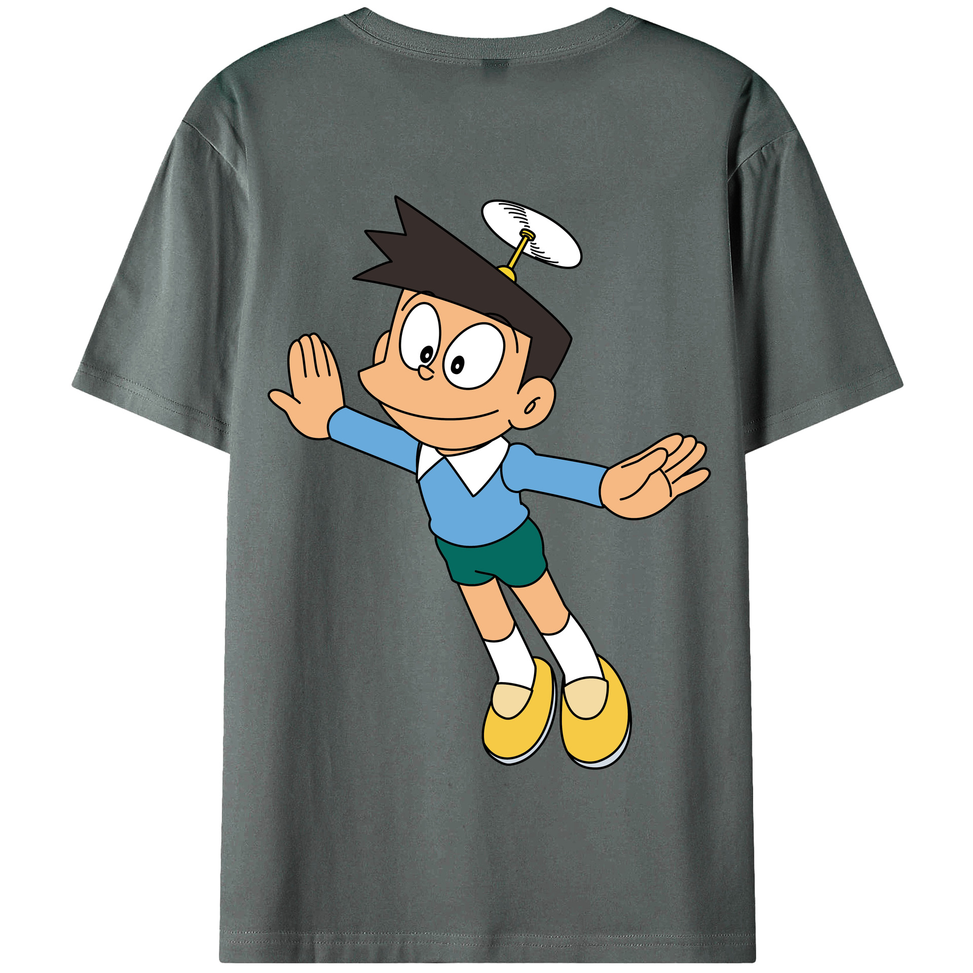 （画像用） ドラえもん 骨川 スネ夫 Doraemon Honekawa Suneo 綿100％半袖Tシャツ（背面プリント）